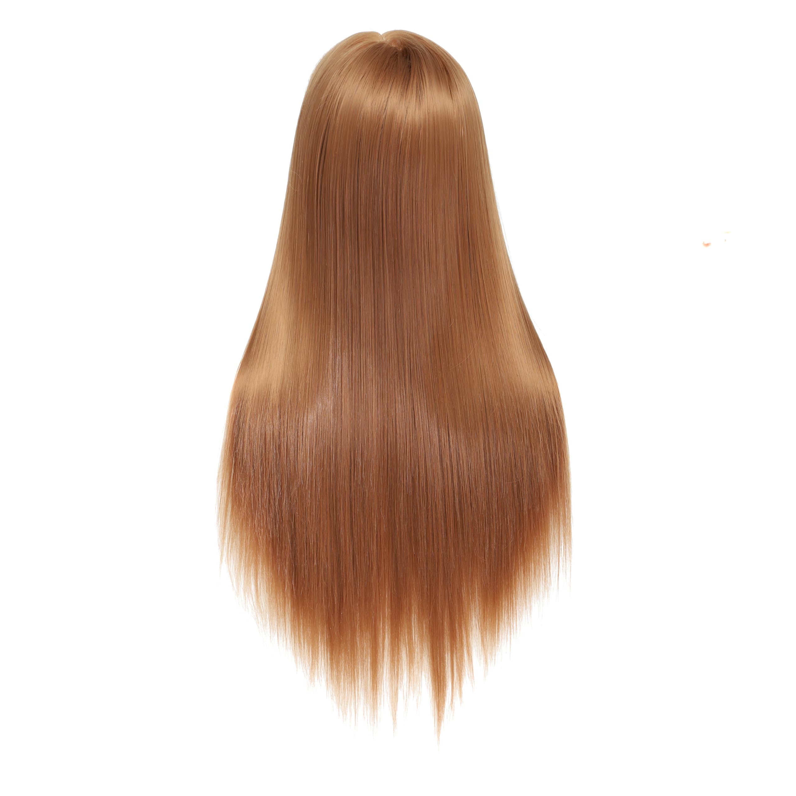 Testa di manichino cosmetologico per parrucchiere con capelli lunghi in fibra sintetica 26-28", set di trecce a morsetto 30 pezzi