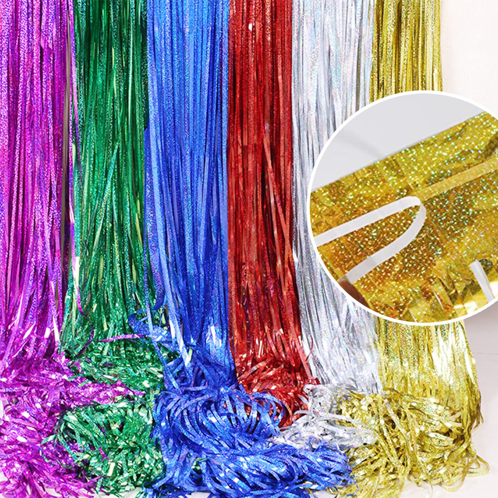 Tende Con Frange In Lamina Di Orpelli Metallici Decorazione Per Feste