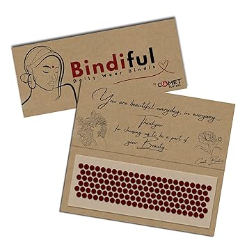 Bindiful Colorful Round Dailywear Bindis(BFMOQ) (Maroon, 6mm)