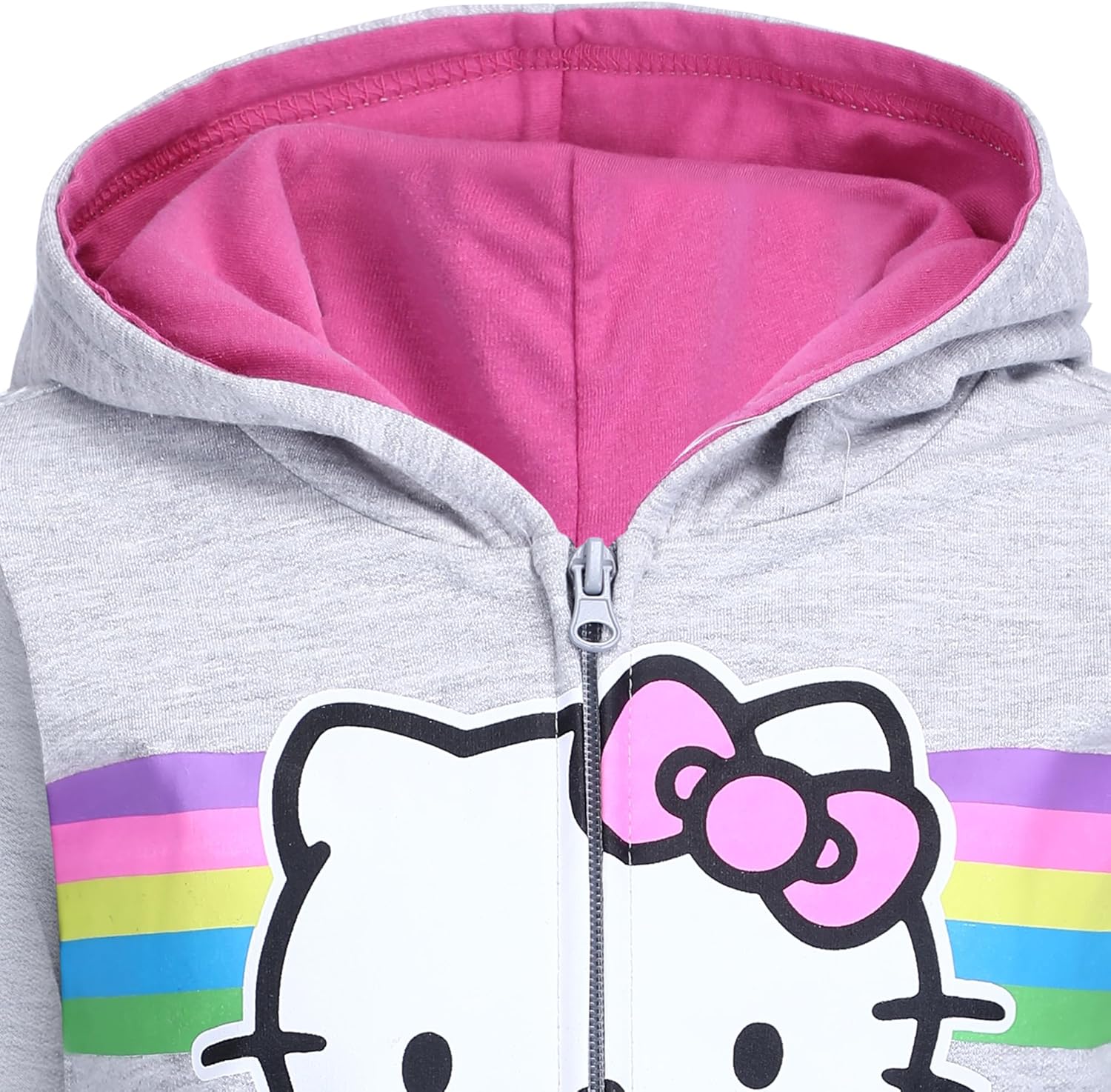 Hello Kitty Sanrio Girls Zip Up Hoodie and Pants Set for Infant, Toddlers, and Big Kids