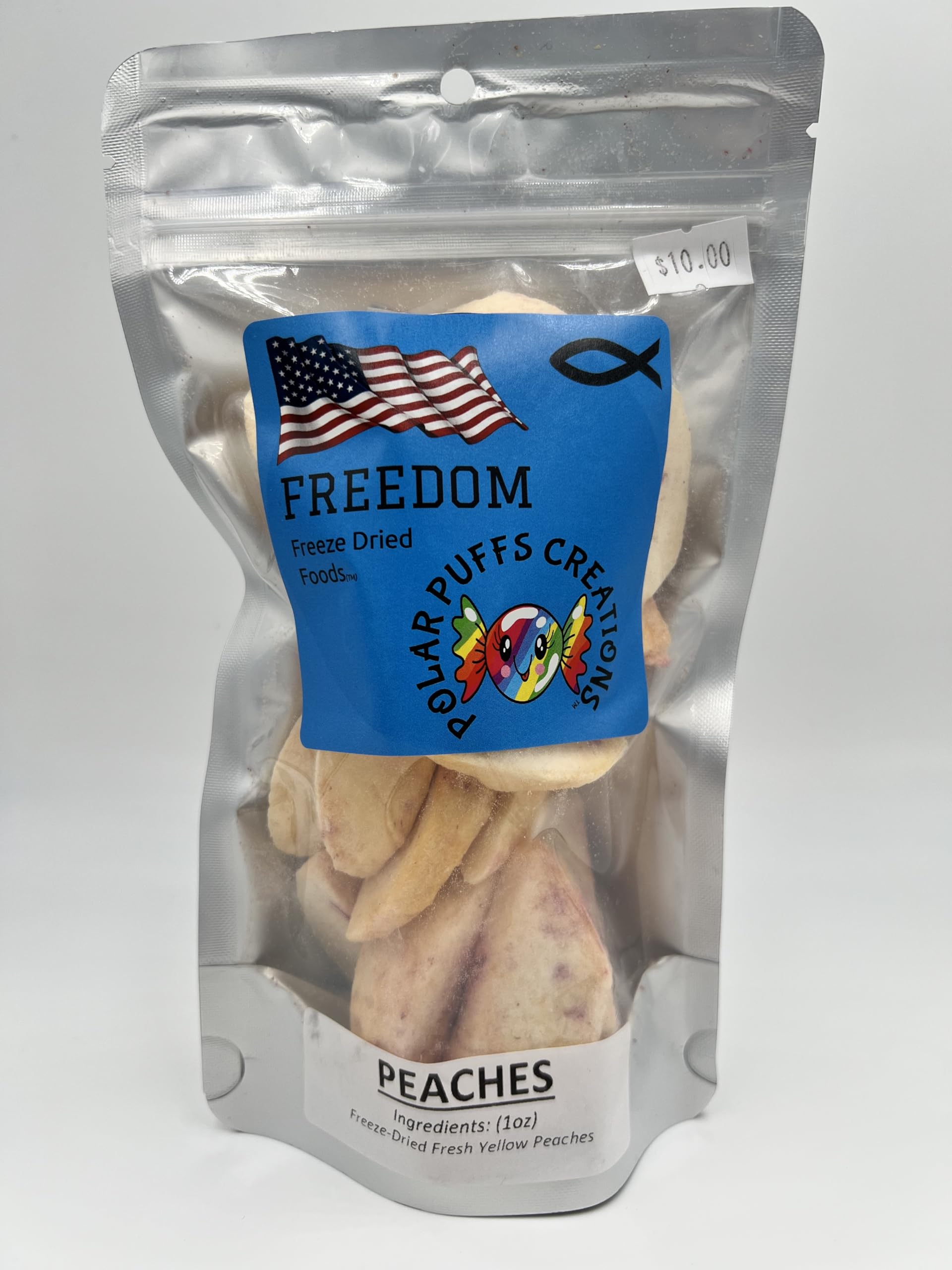 Freedom Freeze-Dried Peaches, Made from Fresh Yellow Peaches, Freeze Dried Fruit, Camping, Fishing, Hunting, Hiking, Backpacking, Nutritious Snacks, Freeze Dried Food
