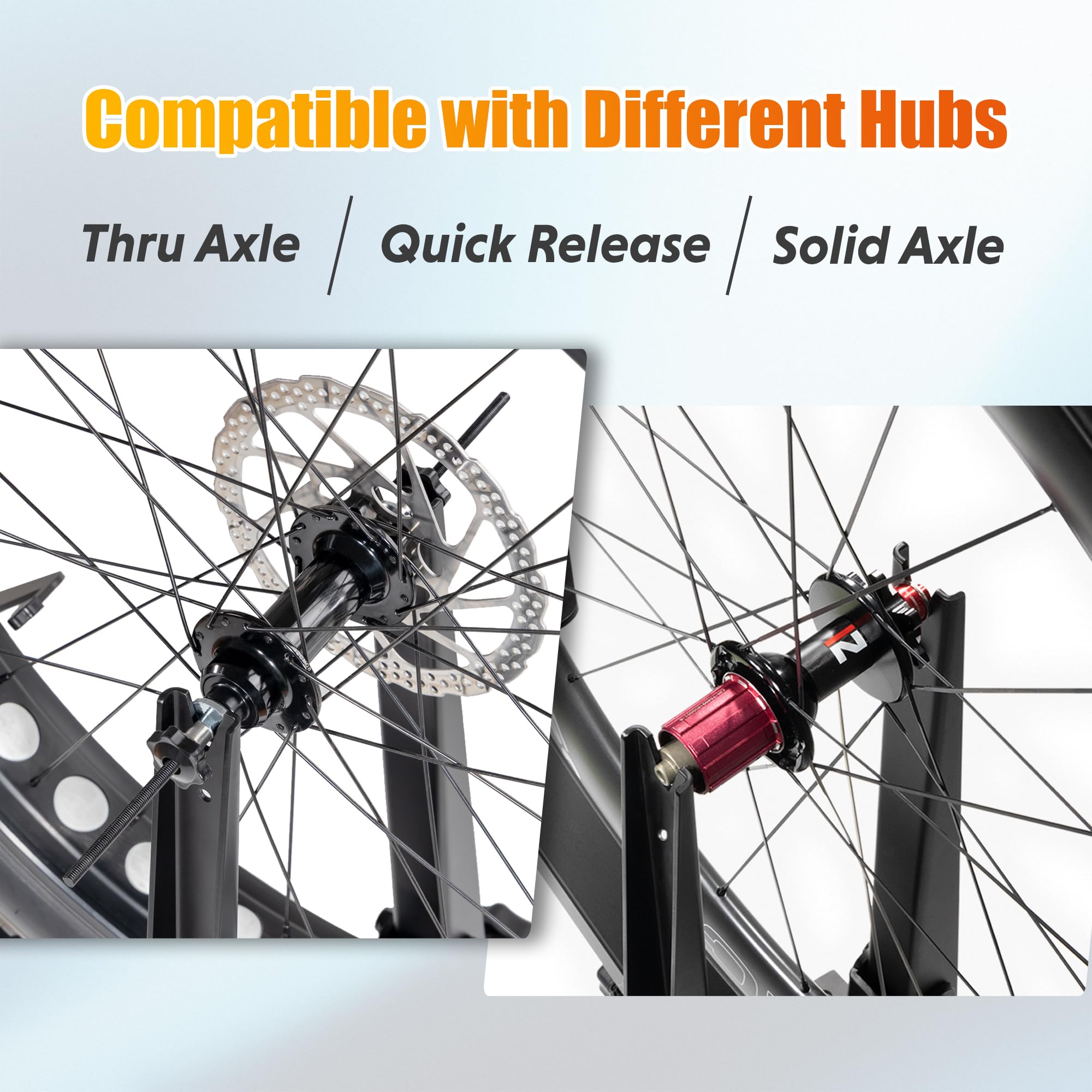 CyclingDeal Soporte de reparación de ruedas de bicicleta | Ancho de neumático de hasta 5 pulgadas | Soporte de reparación de ruedas de bicicleta resistente y herramienta de mantenimiento para el
