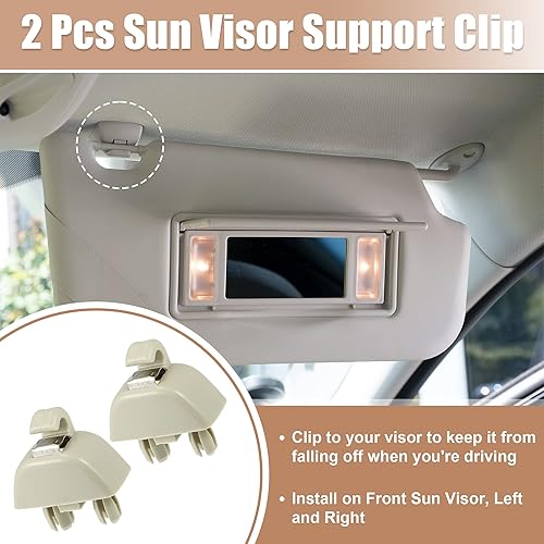 Miniatura 3 de X AUTOHAUX 2 unids parasol soporte clip retenedor 4F0857561 para Audi A6 Quattro A7 A8 RS6 para VW Passat 6R0857561Y20 soporte de visera solar