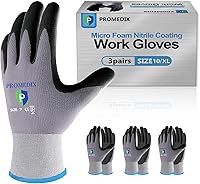 Vista 22 de PROMEDIX P Nitrile Coated Work Gloves,MicroFoam Safety Work Gloves Men,Seamless Knit Nylon&spandex Gloves with Grip