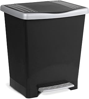 TATAY 1101427 Poubelle à Pédale 23 L Plastique Noir 33,5 x 30 x 39 cm