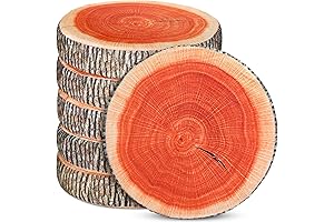 Stylish 6 Pcs Round Wood Slice Throw Pillow