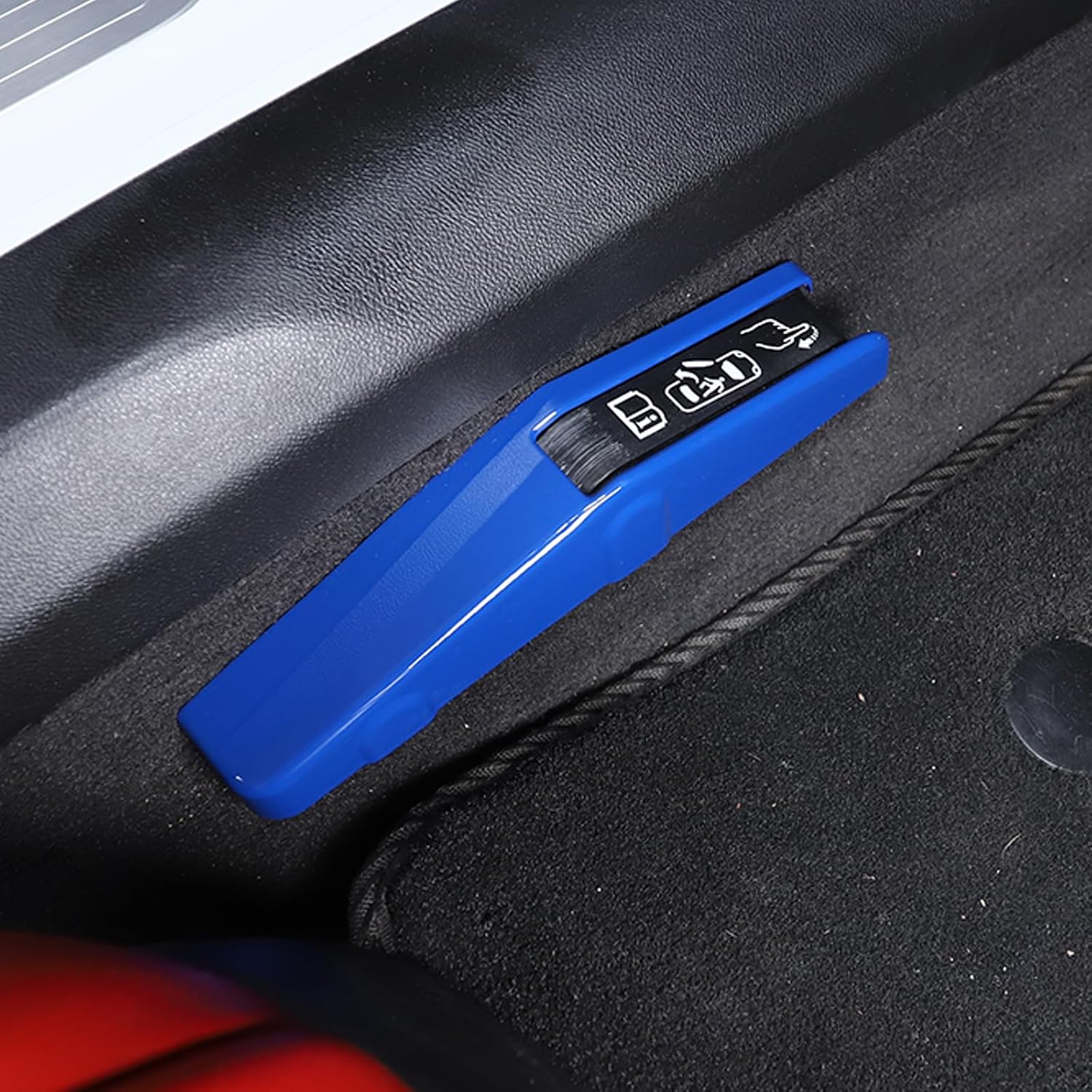 Daeiclru Forced Door Opening Switch Cover Trims Compatible with Chevrolet Corvette C8 2020-2023, ABS Car Emergency Door Lock Switch Cover Trim 2Pcs (Blue)