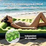 Camping Sleeping Pad, Extra Thick 5-Inch Inflatable Sleeping Pad, Lightweight & Durable, Waterproof, Built-in Foot Pump, with Built-in 6-Inch Pillow, Compact Design, Includes Storage Bag