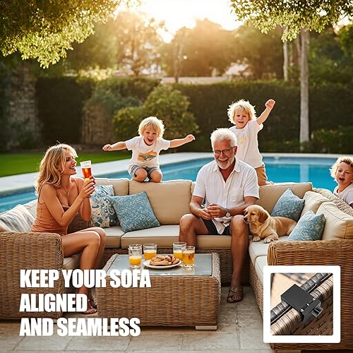 Miniatura 6 de Clips universales de alta resistencia para muebles de patio de mimbre, sistema de bloqueo antiseparación para sofá seccional, asegura tubos