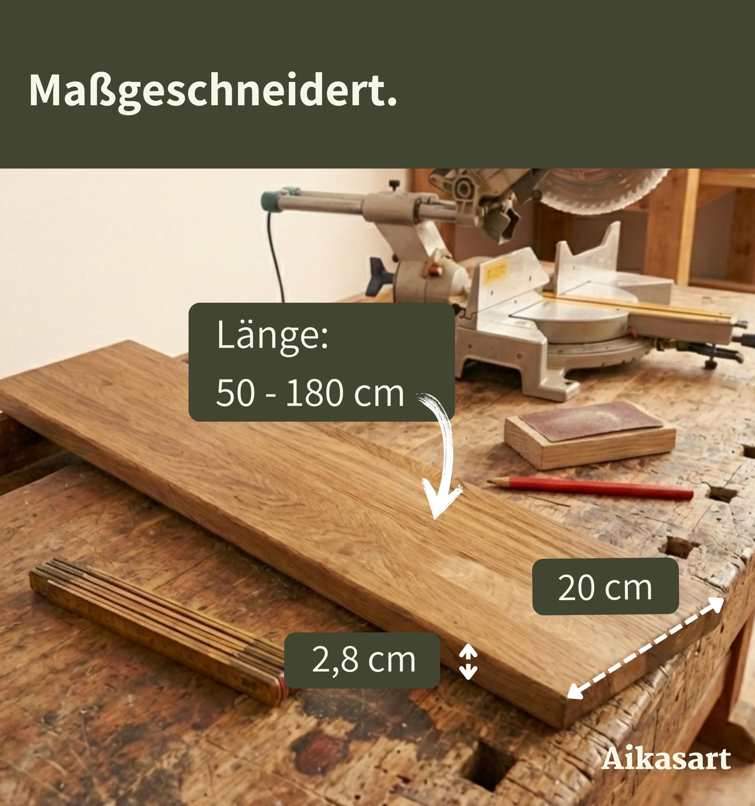 Badewannenablage aus Eiche Massiv – 100% Echtholz – Handgefertigt in Bayern – Länge 50-180 cm – Wasserabweisend durch natürliche Öl-Wachs-Veredelung – Badewannenbrett Unikat