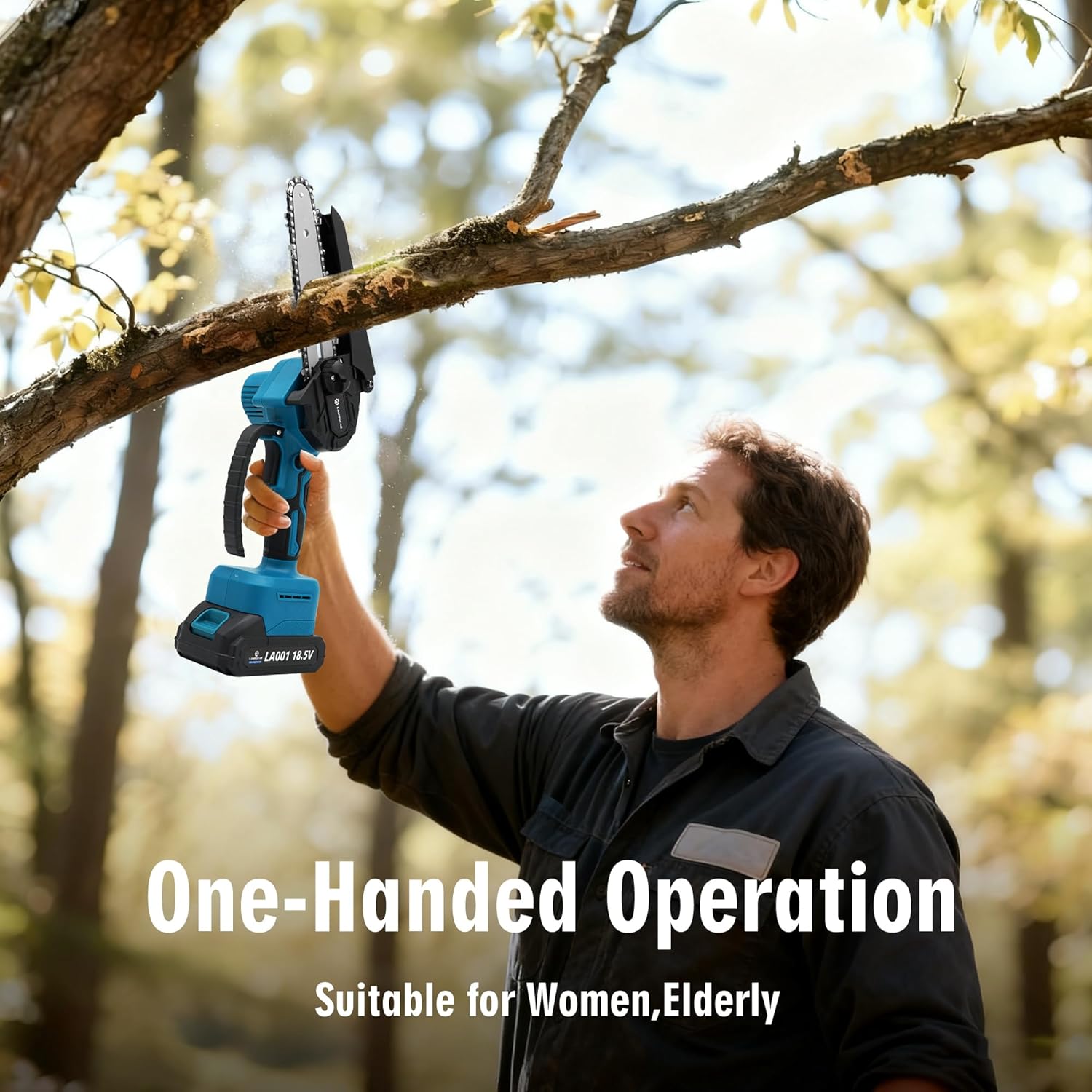 Mini Chainsaw Cordless 6 Inch Electric Chainsaw pruning saw Battery Powered Handheld Portable Chain Saw With 2 Batteries/Automatic Oiler for Tree Trimming Wood Cutting Pruning Garden