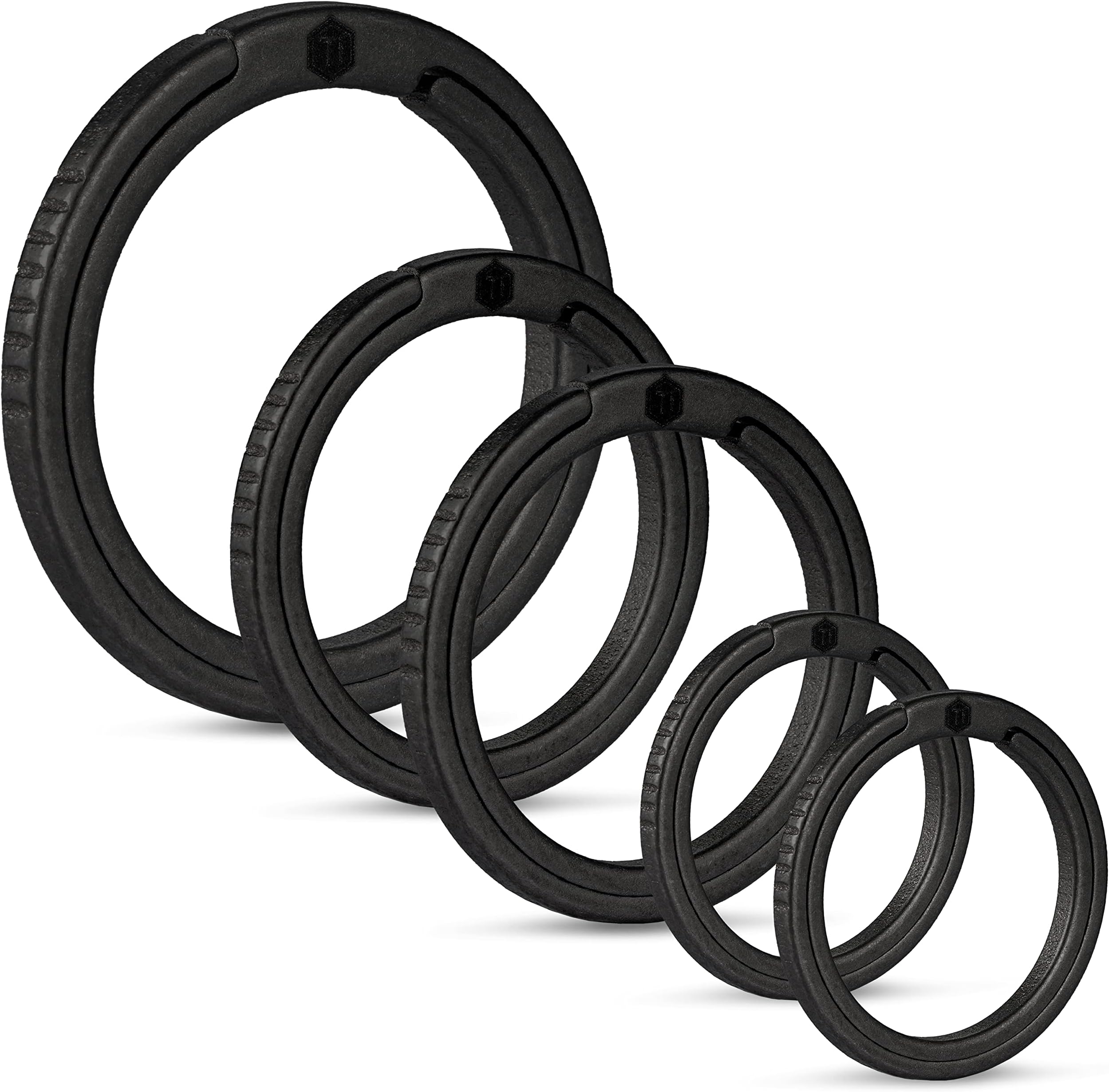 KA12BK Titanium Flat Key Rings 33/25/17.5mm for Key Carabiner (There are many variants, the number of key rings depends on the main picture)