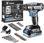 Power Drill Cordless: DEKO PRO Blue Cordless Drill 20V Electric Power Drill Set Tool for Women Drills Cordless with Battery and Charger Drill Driver 20 Volt Drill Driver Kit