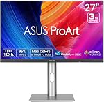 Moniteur professionnel ASUS ProArt Display 27 po 1440P (PA278QGV) – IPS, QHD (2560 x 1440), 95 % DCI-P3, précision des couleurs, ΔE<2, vérifié Calman, 120 Hz, HDR-10, Light Sync, ergonomique, garantie de 3 ans