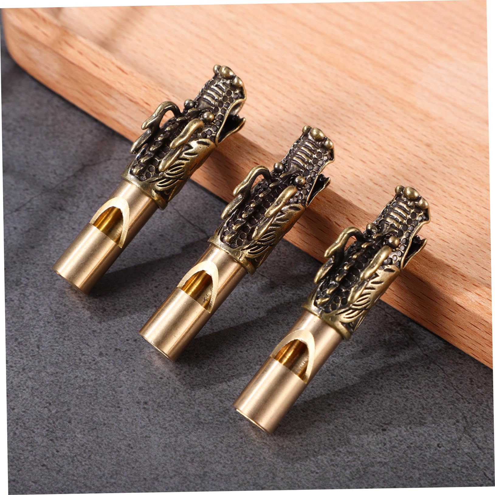 Angoily Unique Dragon Head Brass Whistles Emergency Survival Whistles for Camping