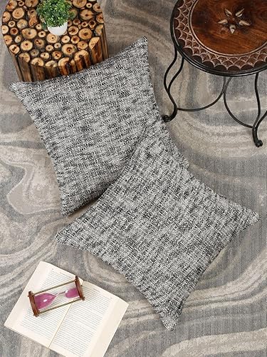 Miniatura 3 de Eyda Homes Paquete de 1 funda de almohada texturizada de algodón hilado a mano de 18 x 18 pulgadas, fundas decorativas de algodón suave para sofá,