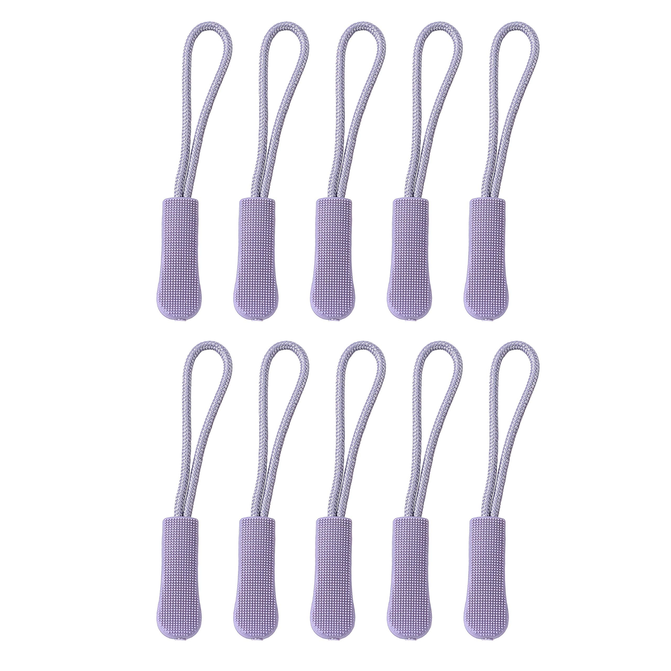 Pofet 5# 10Pcs Zip Tags Cord Pulls Zipper Extension Zip Slider Grey,Zipper Pulls Replacement, Extension Cord Handle Fix Tab Tag Extender Fixer Puller