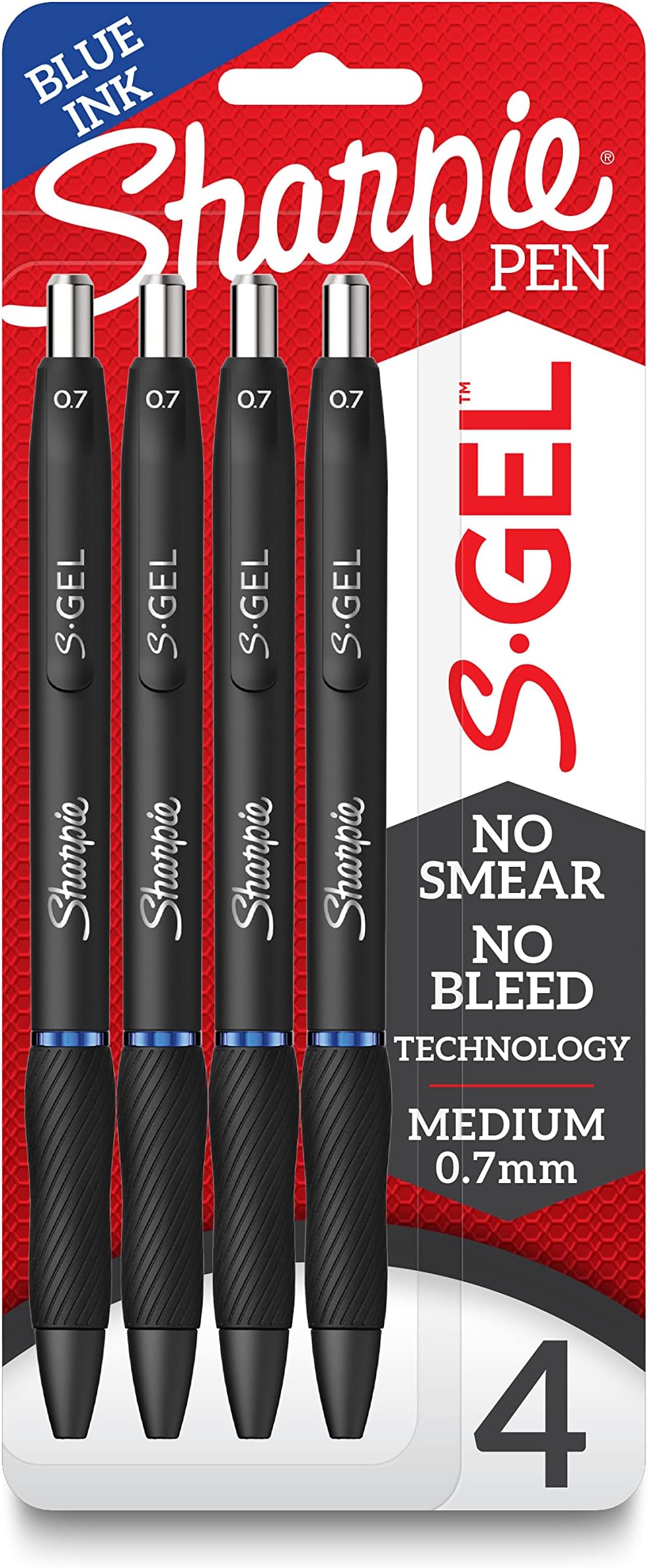 Gel Gel Pens Medium Point (0.7mm) Blue Ink Gel Pen 4 Count