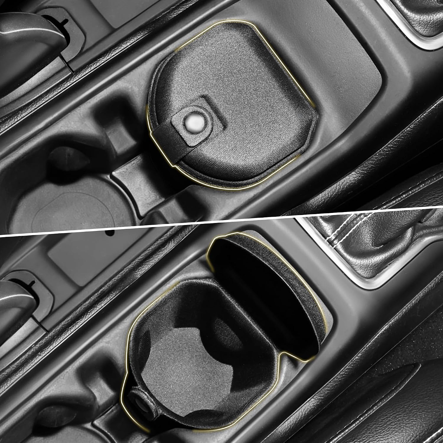 Center Console Organizer Car Coin Holder Compatible with Jeep Wrangler JL 4XE Gladiator JT 2018-2026 2/4 Door Interior Accessories, Front Seat Cup Holder Insert Storage Box, with Lid Accessories