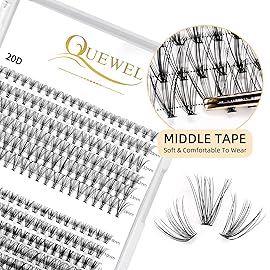 QUEWEL Cluster Lashes 240Pcs Individual Lashes 20D+30D D Curl Mix8-14mm Lash Extensions Clusters Lashes Soft&Natural False Eyelashes Individual DIY Eyelash Extension at Home(20D+30D D mix-8-14)
