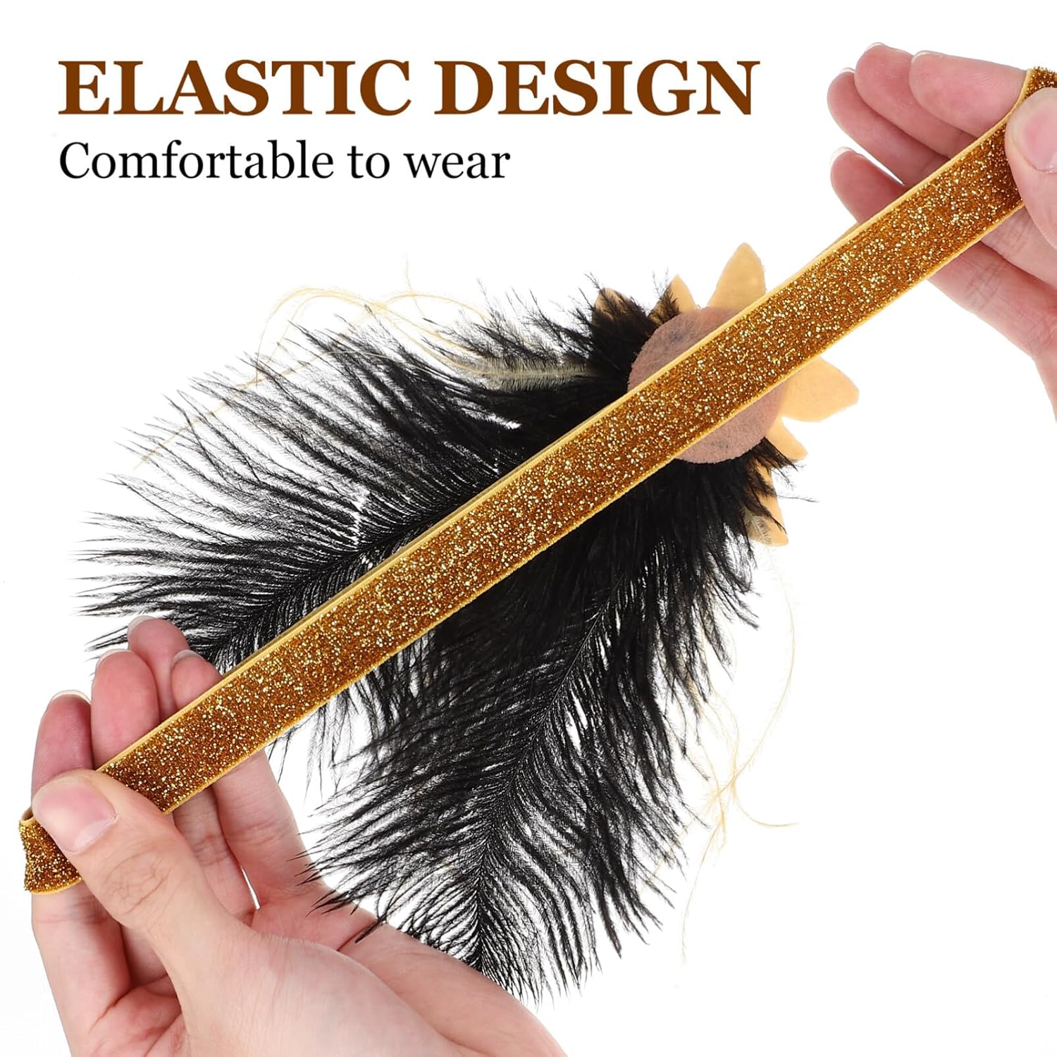 Beaupretty Flapper Headband Roaring 1920s Costume Headwear Sequin Wedding Headpiece for Women - Image 5