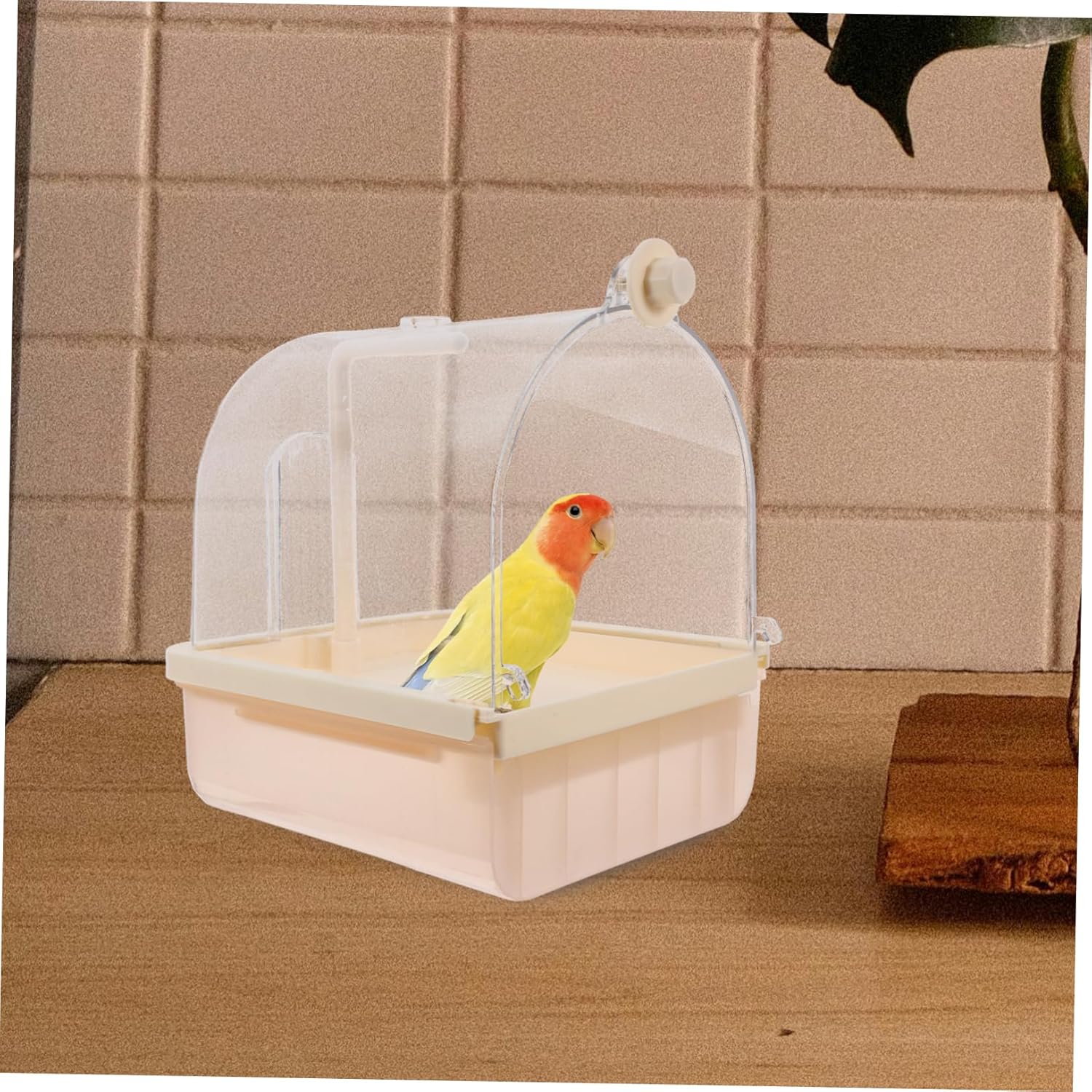 Box Hanging Bath for Parrots Automatic Bathing Tub with Circulating Head Easy Installation Cage Accessory for Parakeets Convenient Bathing