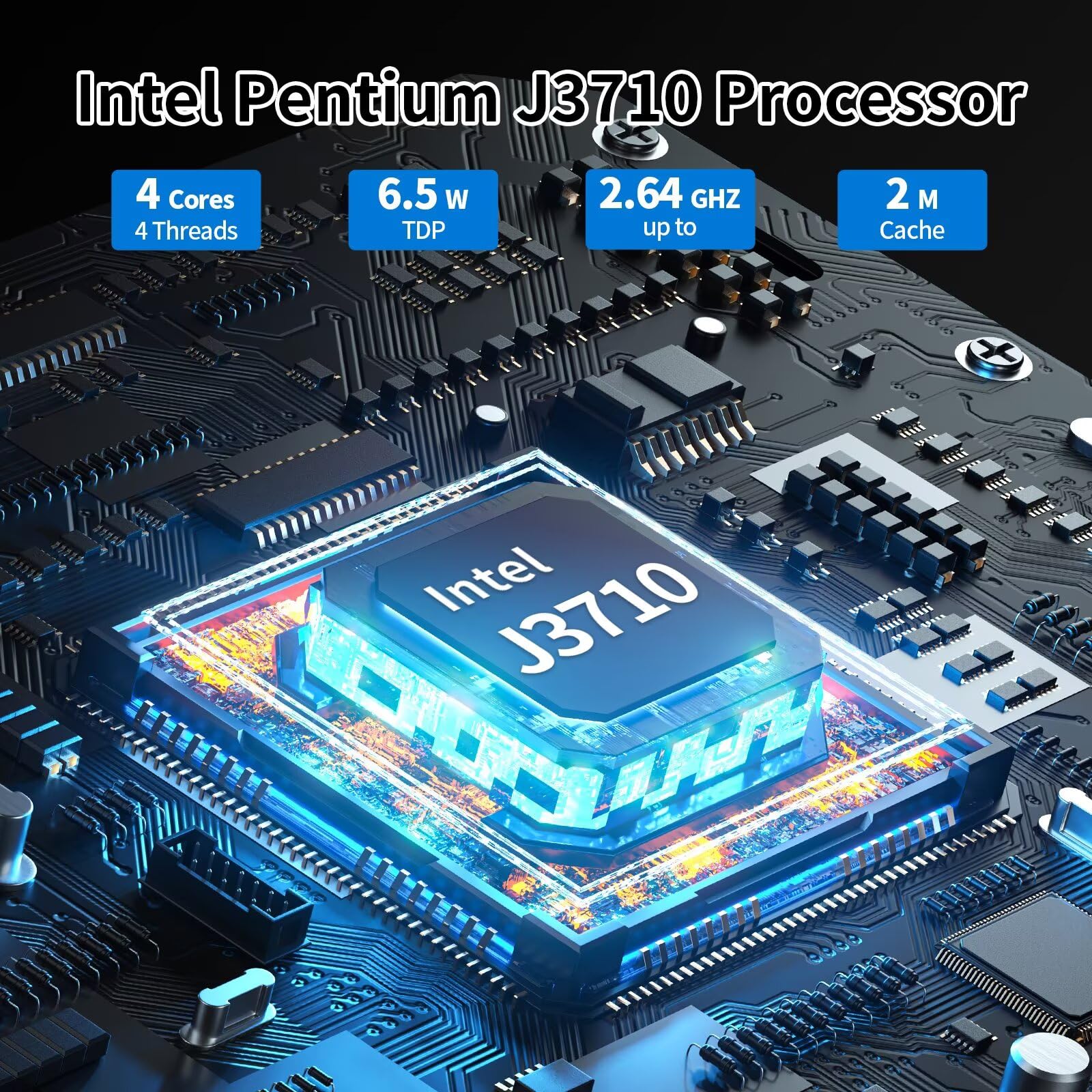 Glovary Firewall Mini PC J3710 Quad Core, 4 x i225V 2.5GbE LAN Fanless OPNsense Appliance, 8GB RAM 128GB SSD, F3 Micro Router Computer Hardware, AES-NI, HD+DP Dual Display, Console, 2USB3.0, SPK/MIC - 3