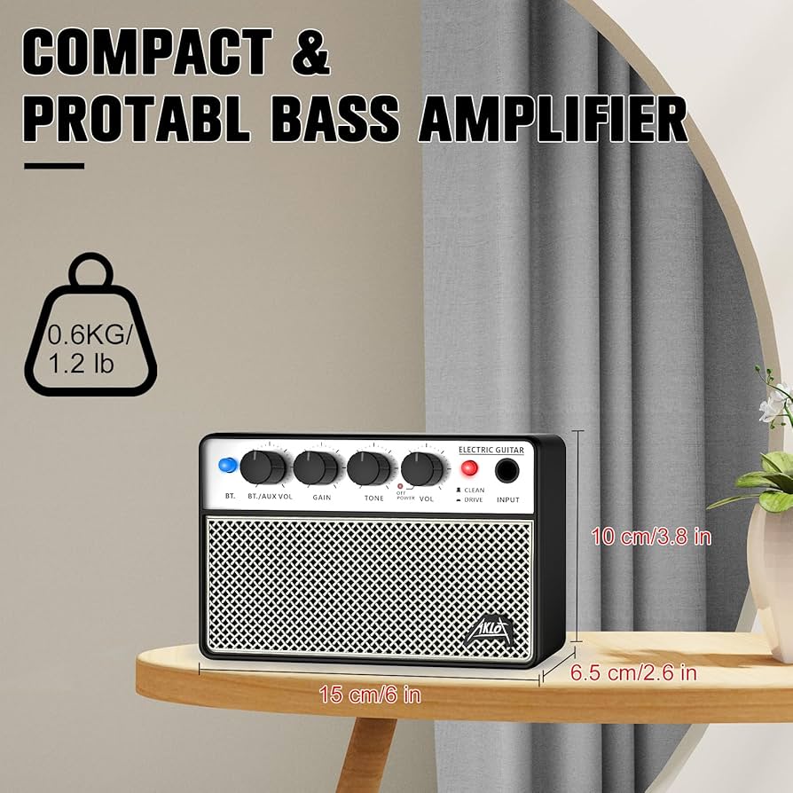 Amazon.com: AKLOT Mini Bass Amp Small Bass Guitar Amplifier