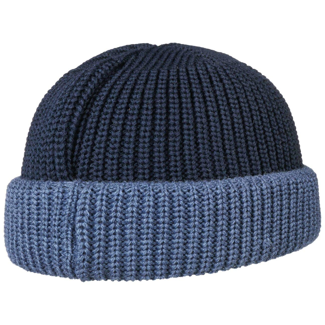 HAMMABURG Twotone Dockermütze Damen Herren Made in Italy Strickmütze Mehrfarbige Umschlagmütze Herbst Winter Wollmischung