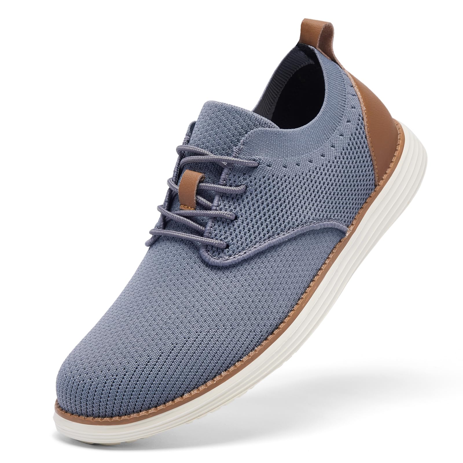 SHULOOK Herren Atmungsaktive Gestrickte Sneakers Leichte Oxfords Schuhe Sommer Casual Lace Up Dress Schuhe für Männer