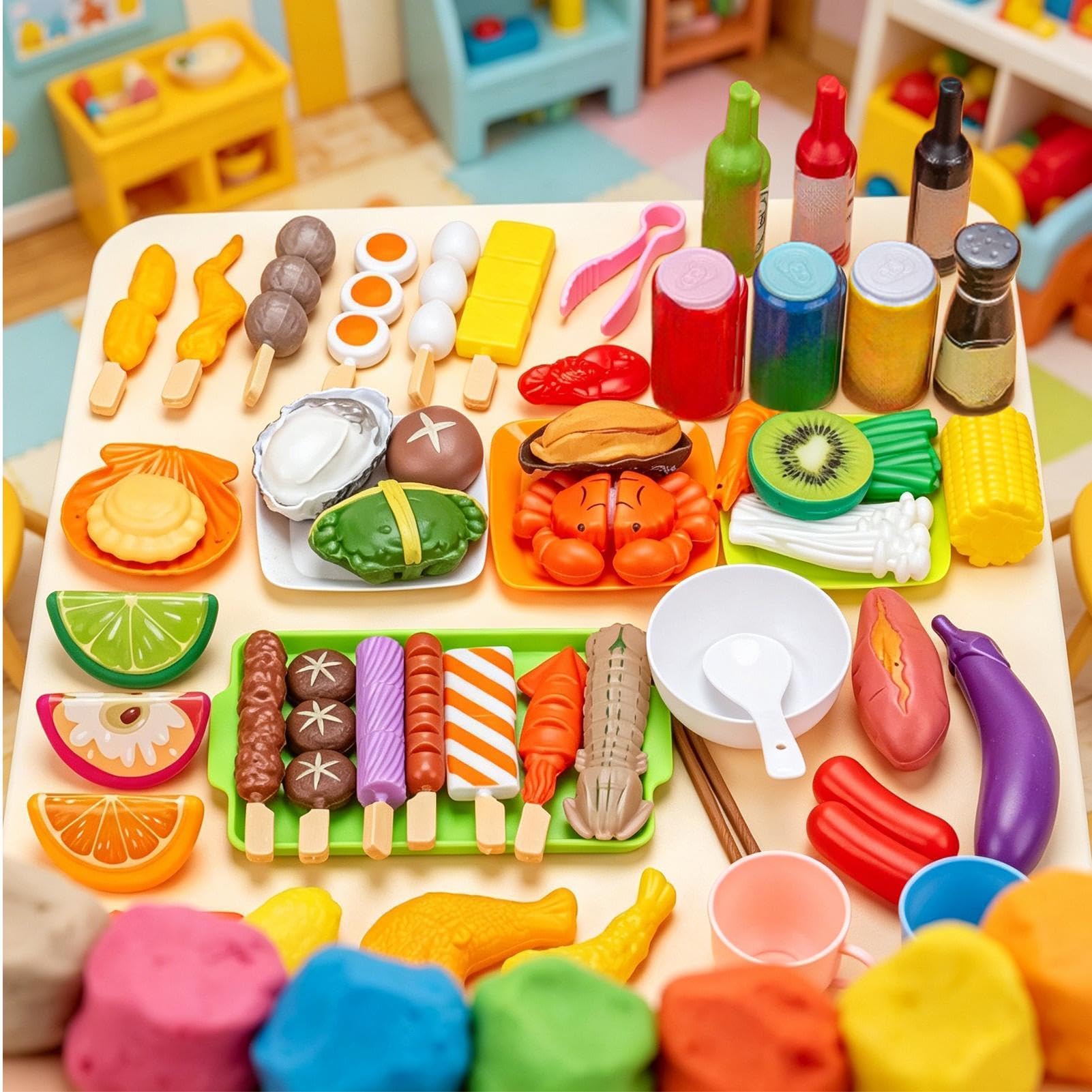 ARTIBETTER Lot De 3 Pinces à Barbecue En Plastique Pour Enfants – Jeu De Simulation Cuisine, Pinces à Salade Et Gril, Couleur Rouge, Taille 12 Cm