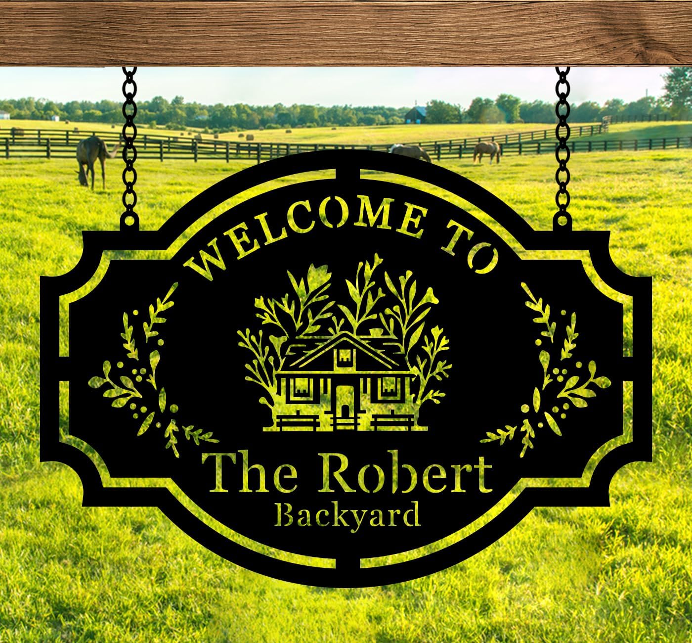 Custom Metal Farm Name Wall Sign, Personalized Farmhouse Sign, Last Name Sign, Welcome Sign, Housewarming Gift, Front Door Decor, EST Sign, Monogram For Home Decor Garden Yard Farm Decorate