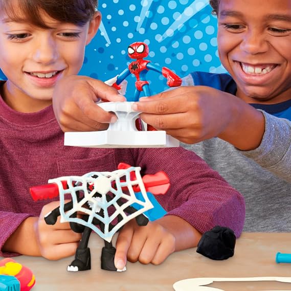 Play-Doh Marvel Spider-Man Fırlat ve İkiye Böl Kapışması Oyun Seti