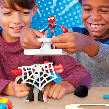 Play-Doh Marvel Spider-Man Fırlat ve İkiye Böl Kapışması Oyun Seti