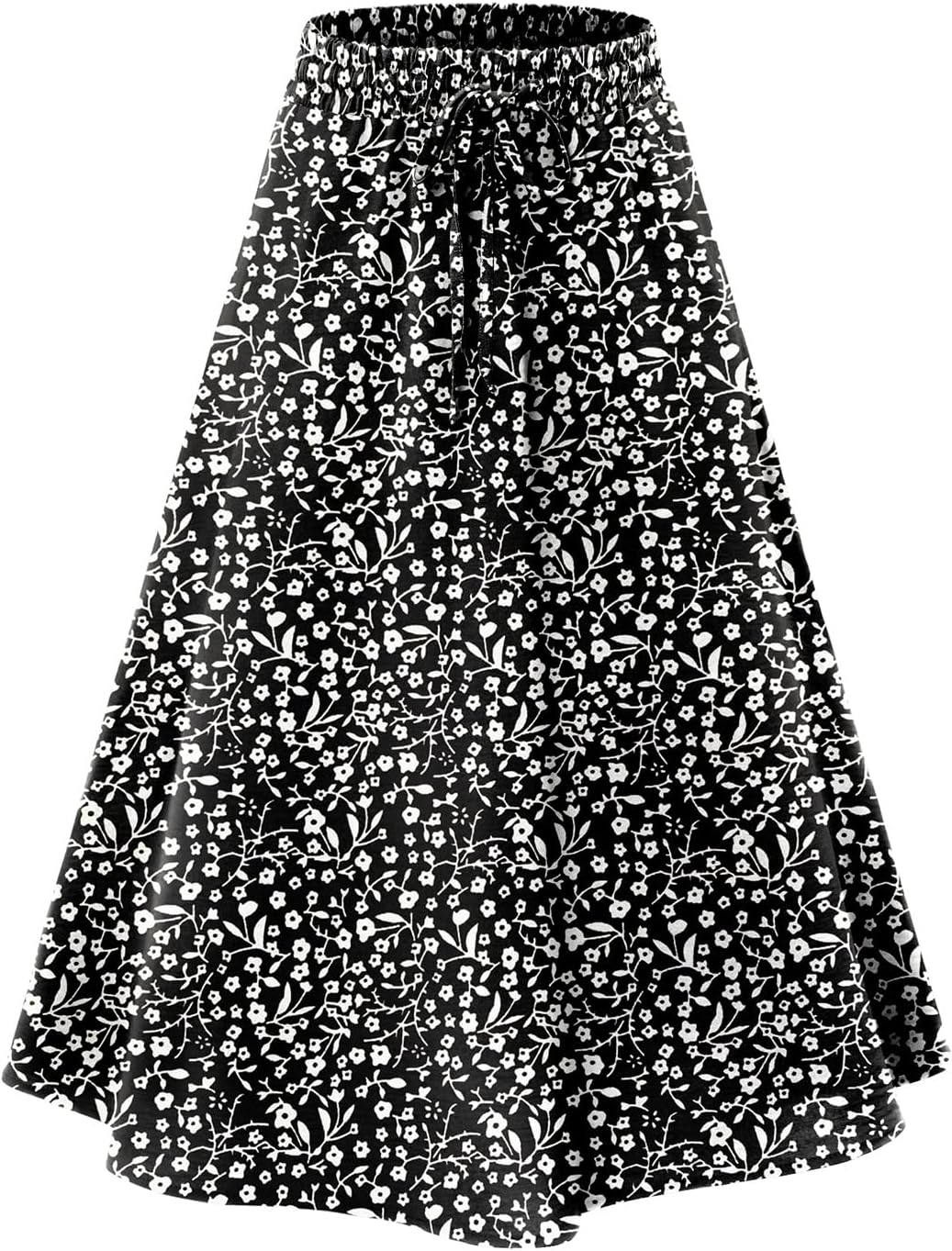 Angerella Womens Skirt Midi High Waist A-Line Casual Floral Print Trendy Bohemia Work Elegant with Pockets - Image 4