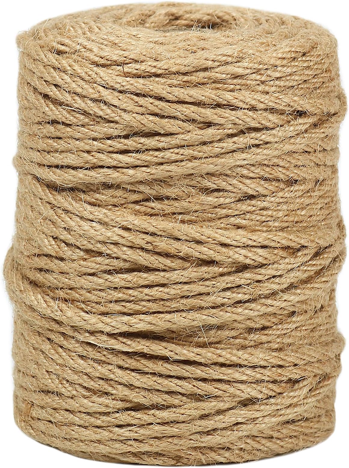 4mm Thick Jute Twine String, 165 Feet Natural Jute Garden Rope for Gardening, Cat Scratcher, Gift Wrapping and Crafts Decoration (Brown)