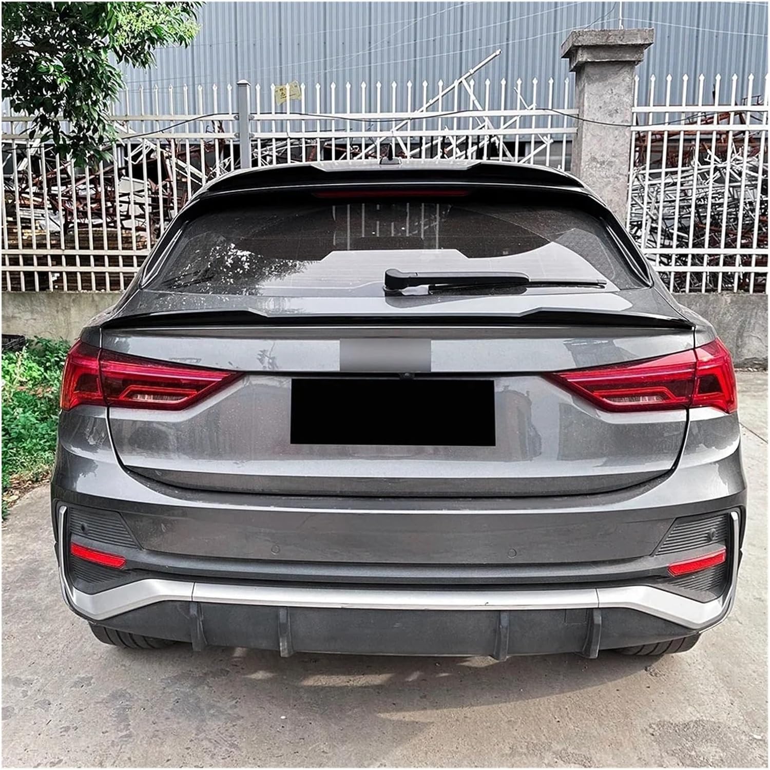 Compatible For Audi Q3 F3 Sportback 2019 2020 2021 2022 2023 2024 Rear Trunk Spoiler Wing Lip Lid Top Mid Body Kit Tuning Auto Parts(Center Wing Carbon)