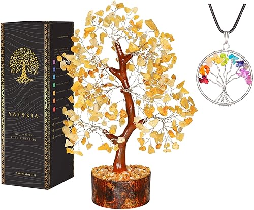 Miniatura 144 de YATSKIA - Árbol de cristal turquesa Feng Shui, alambre, bonsái Buhha, estatua reiki, Chakra curativo energía positiva, buena suerte dinero regalos