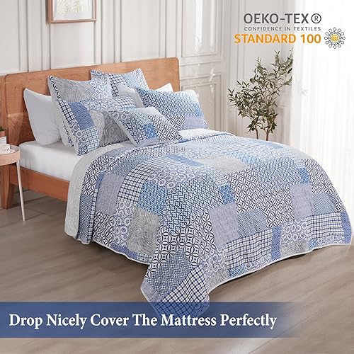 Miniatura 9 de PHF Juego de edredón de otoño de 100% tela de algodón, tamaño individual, 2 piezas, ligero y bohemio para todas las estaciones, ultrasuave, 1 colcha