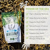 Vista 4 de VITAMINSEA Wakame Algas marinas secas Algas marinas silvestres del Atlántico Norte para aperitivos, condimentos, sopas y ensaladas Rico