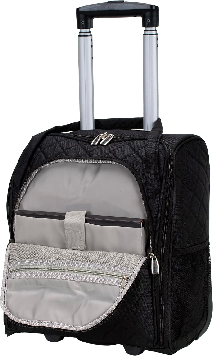 Rockland Melrose Upright Wheeled Underseater Carry-On Luggage, Black