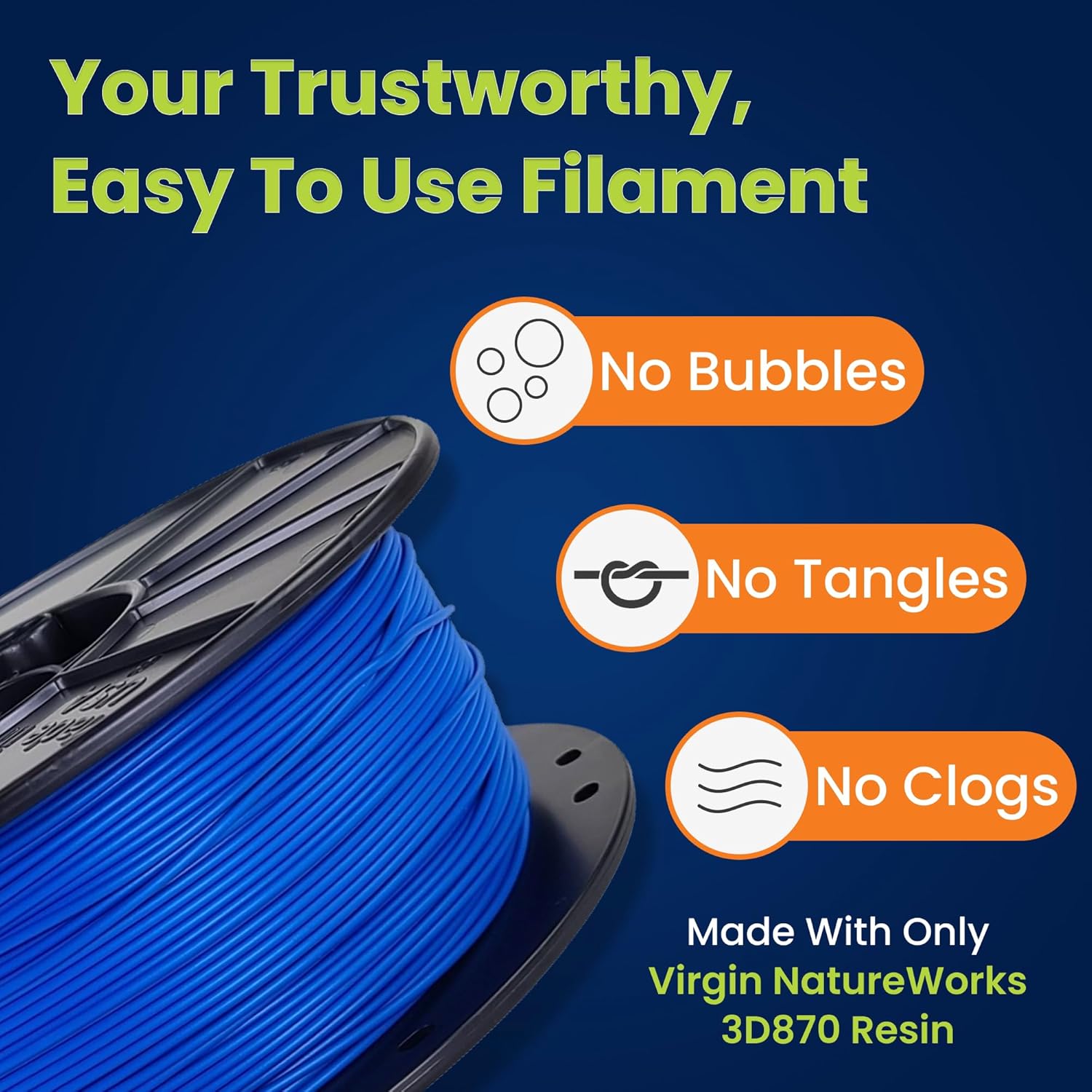 3D-Fuel 3D Filament High Temp Tough Pro PLA+ Ocean Blue, 1.75mm, 1 kg +/- 0.02mm Tolerance, Made in USA, Easy to Print and Works with Most 3D Printer Brands