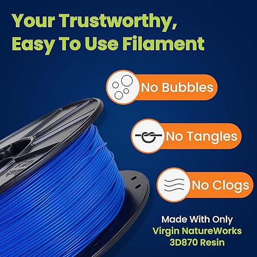 Miniatura 10 de 3D-Fuel 3D Filamento Pro PLA+ Negro Medianoche de Alta Temperatura y Resistente, 1.75mm, 1 kg +/- 0.02mm de Tolerancia, Fabricado en EE.UU., Fácil