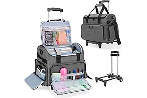 CURMIO Rolling Teacher Bag with Wheels: The Ultimate Organizational Solution for Teachers and Professionals