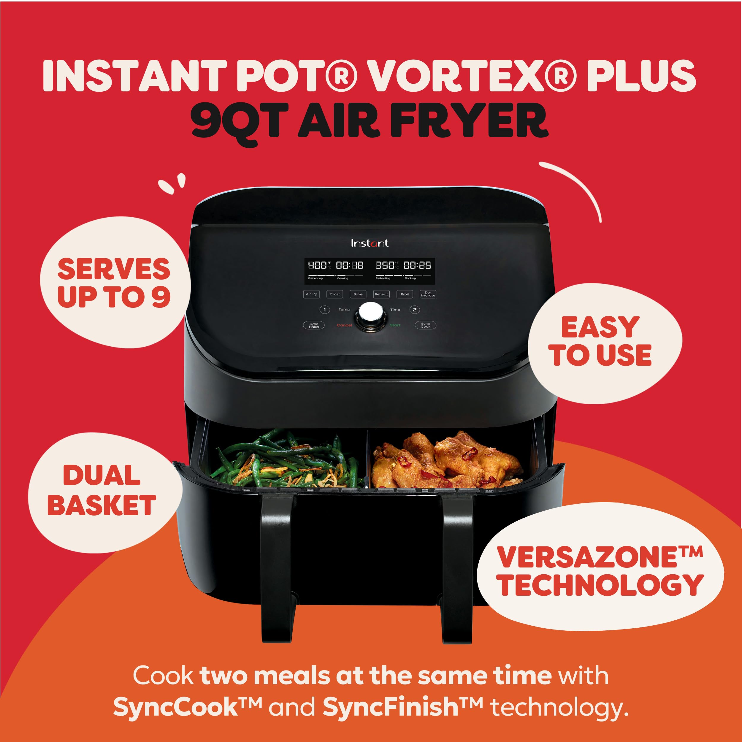 Amazon.com: Instant Pot VersaZone 9QT Air Fryer,8-in-1 Functions