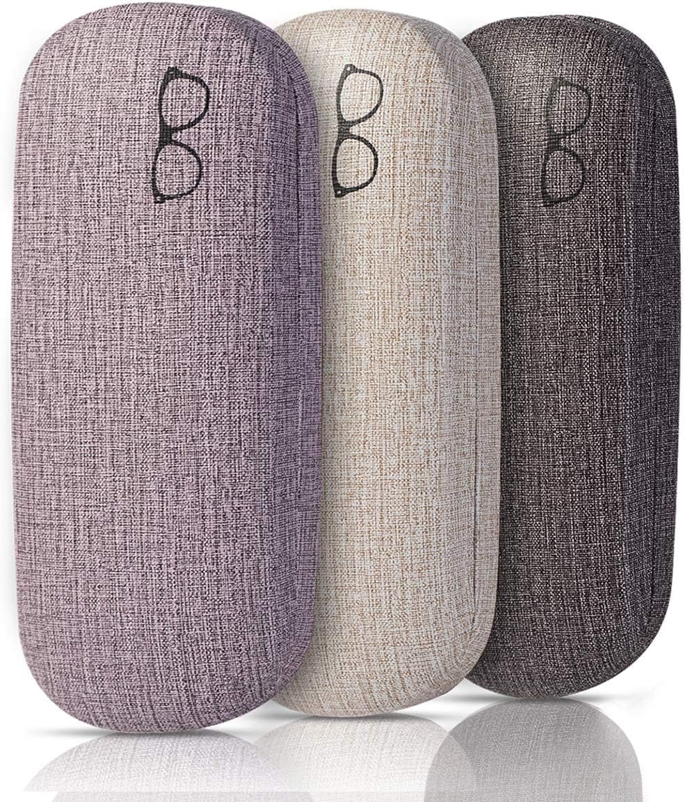 3-Pack Hard Shell Eyeglasses Case Large Reading Glasses Hard Case
