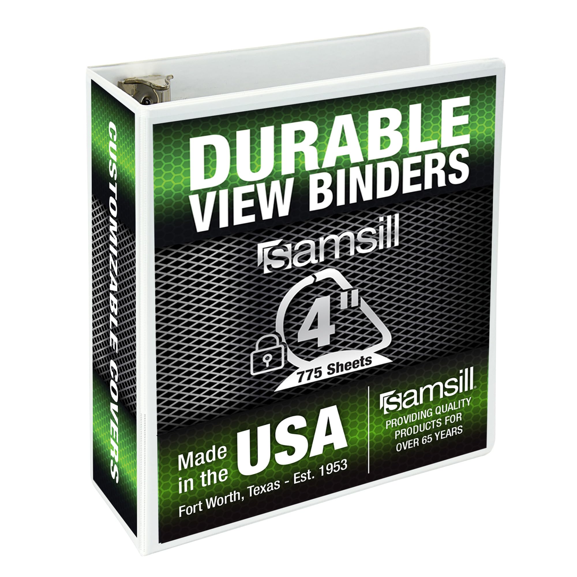 Samsill Durable 4 inch 3 Ring Binder, White, 100% Recycled Chipboard | Bulk Pack Value for Office & School - main product image