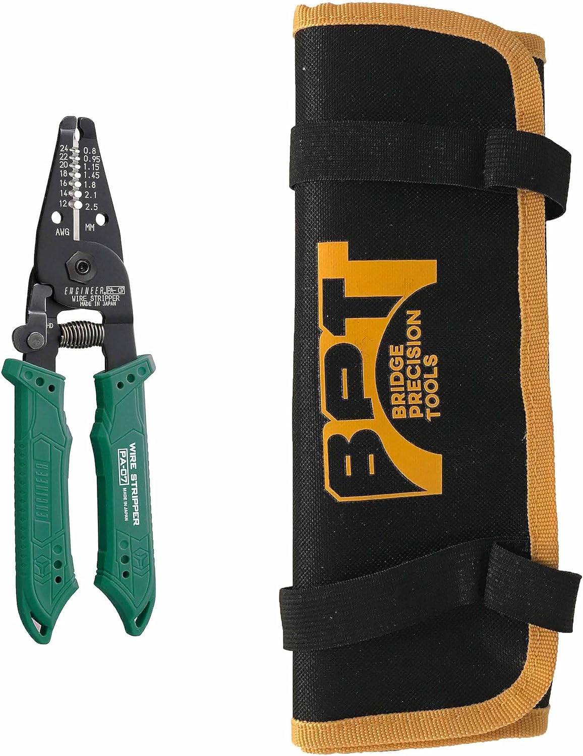 ENGINEER PA-07 Wire Stripper & BPT-PCH Tool Pouch Bundle (Made in Japan)
