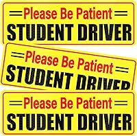 Vista 1 de SINGARO Imán de conductor estudiantil – Please Be Patient, letrero magnético, 3 calcomanías reflectantes para novatos, calcomanía para el nuevo