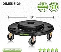 Vista 4 de Alpine Rolling Brute Carrito para Bote de Basura - Carrito para Bote de Basura con Ruedas/Base Rodante para Bote de Basura para Botes de Basura